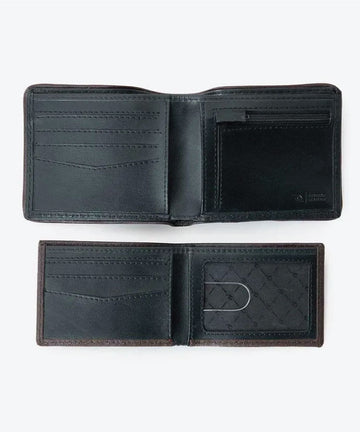 Rip Curl Layered RFID 2 in 1 Leather Wallet - Black